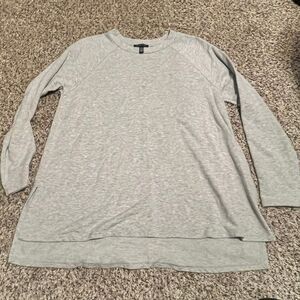 Eileen Fisher Light‎ Gray Long Sleeve Casual Layering Top Size S/P